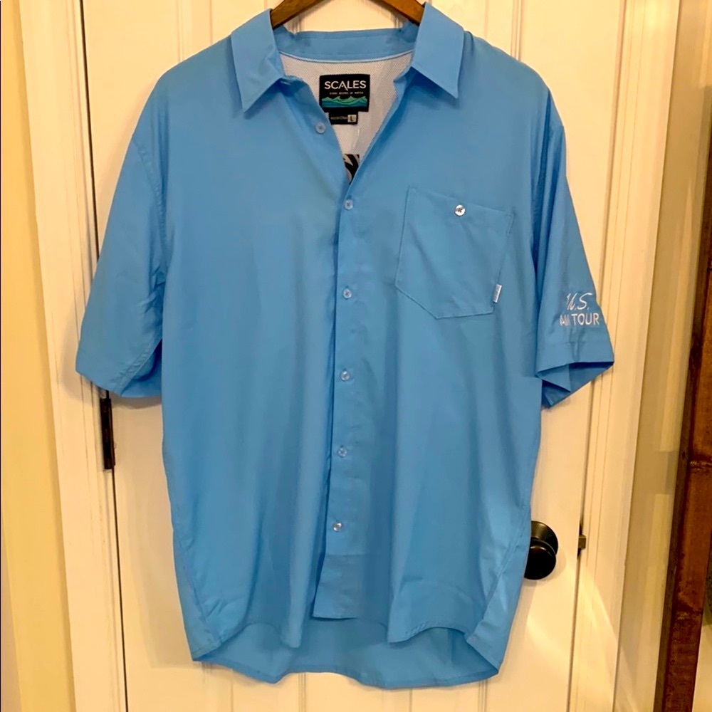 Scales Blue Button Down Shirt US AM Tour